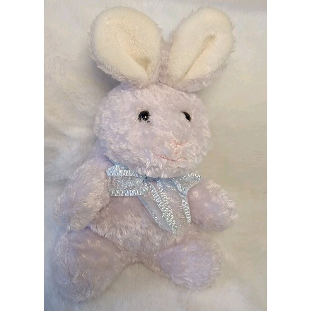 KIDS PREFERRED PLUSH LOVEY SOFT BABY 7 Inch Pastel Bunny Rabbit Blue Bow
